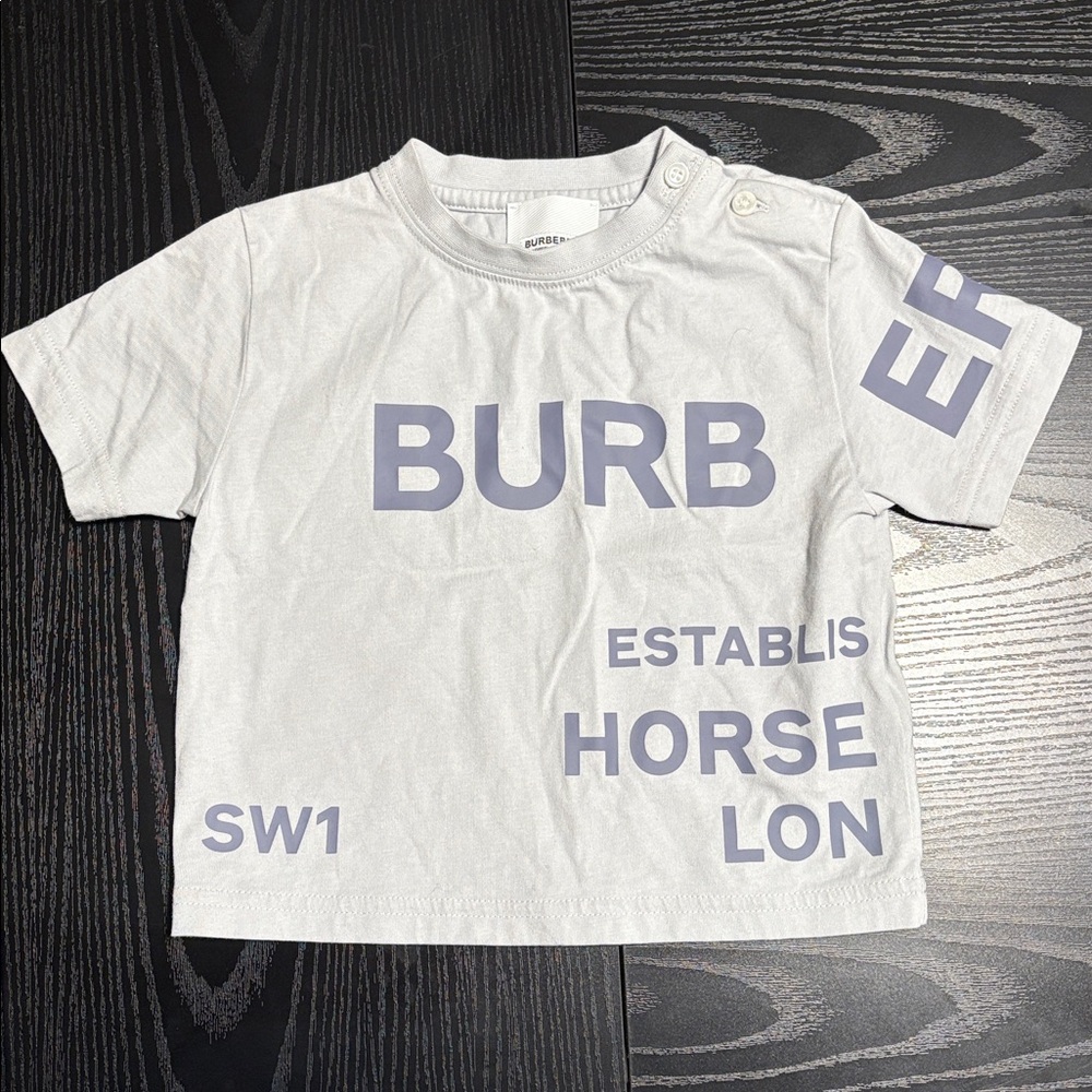 Burberry White and Light Blue Baby Outfit- POST SHIRT ONLY - Picture 5 of 7